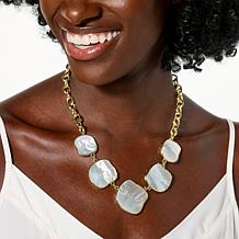 Connie Craig Carroll Jewelry Petite Morgan 18" Stone Station Necklace