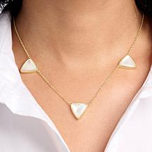 Connie Craig Carroll Jewelry Soren 20" Gem Triangular Station Necklace