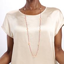 Connie Craig Carroll Rose Quartz and Red Corundum Necklace