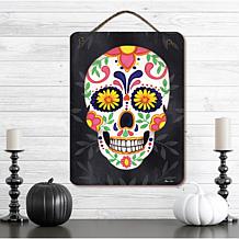 Courtside Market 12" x 16" Sugar Skull Vertical Hanging Sign