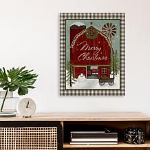 Courtside Market Barn Christmas Farm 24x36 Canvas Wall Art
