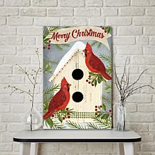 Courtside Market Canvas Wall Art - Cardinals Bird House, 16" X 20"