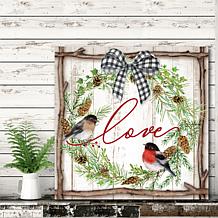 Courtside Market Canvas Wall Art - Love Pinecone Wreath, 16" X 16"