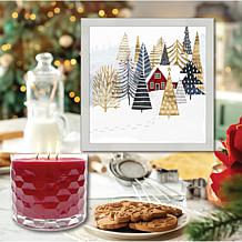 Courtside Market Christmas Chalet Artboard & 13.5 oz. 3-Wick Candle