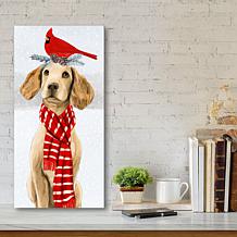 Courtside Market Christmas Dog 12x24 Canvas Wall Art