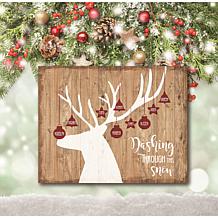 Courtside Market Dashing Through The Snow 8"x10" Board Sign