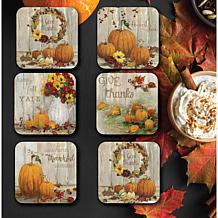 Courtside Market Give Thanks 6-piece Ceramic Coaster Set