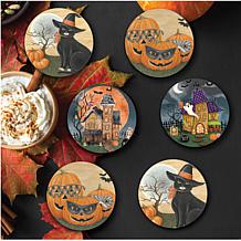 Courtside Market Haunting Halloween 4"x 4" Coaster Set