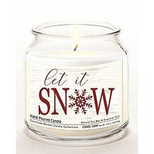 Courtside Market Let it Snow Candle Glass Jar with Brushed Silver Lid