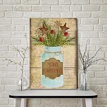 Courtside Market Merry Christmas Jar 12" x 18" Wood Art