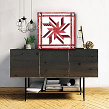 Courtside Market Quilt Square Red & White 3 Canvas Wall Art - 30 x 30"