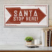 Courtside Market Santa Stop Here 12x24 Canvas Wall Art