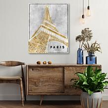 Courtside Market Shimmering Eiffel Canvas Wall Art - 20" x 24"
