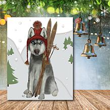 Courtside Market Skiing Siberian Husky 30x40 Canvas Wall Art