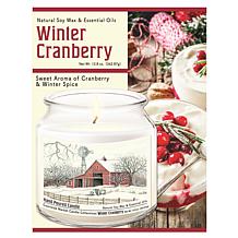 Courtside Market Winter Barn with Mill Infused Wax Candle in Glass Jar