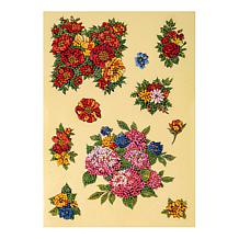 Craft Buddy Crystal Art 6-Piece Floral Stickers 