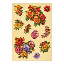 Craft Buddy Crystal Art 6-Piece Floral Stickers 