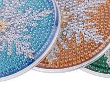 Craft Buddy Crystal Art 6-piece Snowflake Coasters Kit