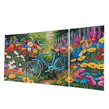 Craft Buddy Crystal Art Bicycle Garden Canvas Triptych