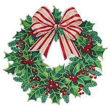 Craft Buddy Crystal Art Candy Cane Bow Wreath Kit