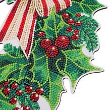 Craft Buddy Crystal Art Candy Cane Bow Wreath Kit