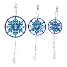 Craft Buddy Crystal Art Snowflake Hanging Pendant 3-pack - Blue/White