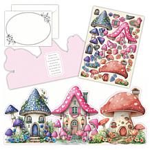 Craft Buddy Paper Craft Fairy Mushroom House Card Set
