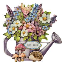 Craft Buddy Sunny Day Floral Watering Can Shaped Card Kit