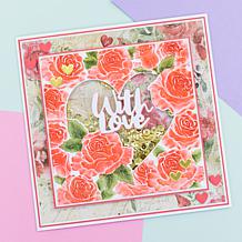 Crafter's Companion Set of 3 Floral 3D Embossing Folder, Die & Stencil