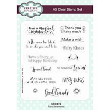 Creative Expressions Fairy Sentiments A5 Clear Stamp Set