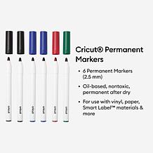 Cricut Permanent Markers 2.5 mm, Black, Green, Blue, Red (6 ct)