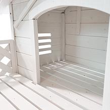 CritterSitters 27" Tall Outdoor Raised Pet House with Porch - White