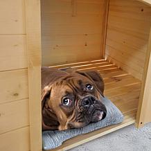 CritterSitters 41"T Outdoor Raised Log Cabin Style Pet House - Natural