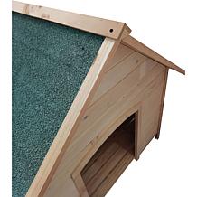 CritterSitters 41"T Outdoor Raised Log Cabin Style Pet House - Natural