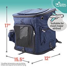 CritterSitters Pet Backpack for 22lbs. Dogs and Cats w/ Pockets - Blue