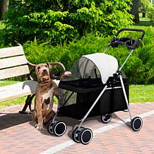 CritterSitters Single 4-Wheel Pet Stroller for 33lbs. and Under- Black