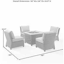 Crosley Bradenton Wicker Conversation Set Sand/Weathered Brown-5 Piece