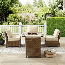 Crosley Bradenton Wicker Conversation Set Sand/Weathered Brown-5 Piece