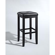 Crosley Furniture Upholstered Square Seat 2pc 29" Bar Stool Set-Black