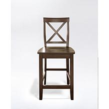 Crosley Furniture X-Back 2-piece 24" Bar Stool Set - Vintage Mahogany