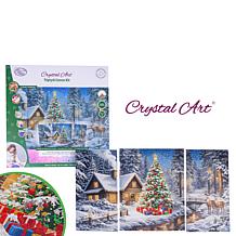 Crystal Art Triptych Canvas - Snowfall Lodge