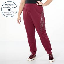 Curations x Debbie Denmon Metallic Embellished French Terry Jogger