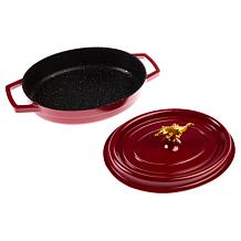 Curtis Stone 2-Quart Oval Shallow Roaster with Crocodile Knob