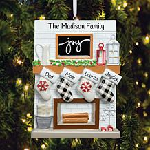 Custom Personalization Fireplace Mantel Family Personalized Ornament