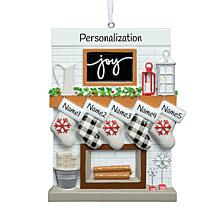 Custom Personalization Fireplace Mantel Family Personalized Ornament
