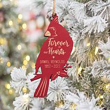 Custom Personalization Forever in Our Hearts Red Wood Ornament