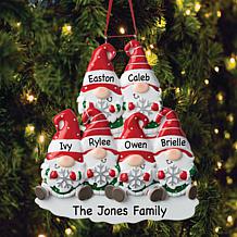 Custom Personalization Gnome Family of 6 Personalized Ornament