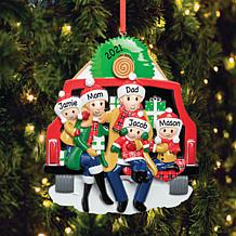 Custom Personalization Pine Tree Family of 5 Personalized Ornament