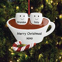 Custom Personalization Two Marshmallow & Hot Chocolate Ornament
