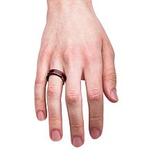 Dante Stainless Steel Men's Black and Red Ring